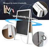 thumbnail of Kundenstopper Kreidetafel - Mit Holzrahmen - Für Innen & Außenbereiche - Weiß-Grau / 51 x 5,5 x 101,5 cm