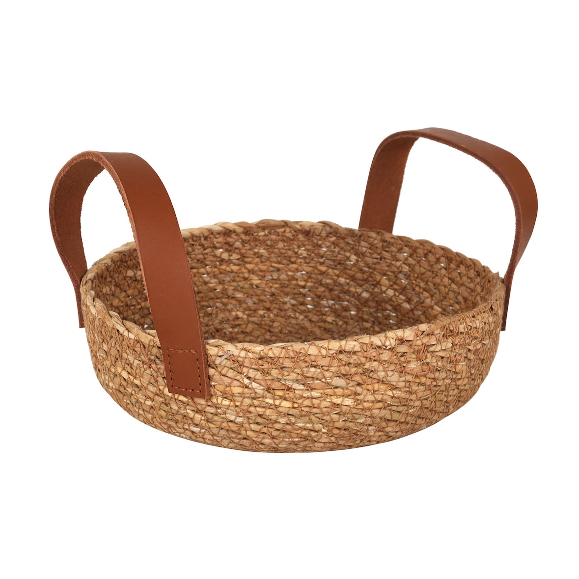 Greenvase - Cesta Seagrass C/Asa Piel 20X7Cm Menaje Caja De 24 Uds