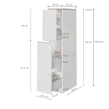 thumbnail of Dmora Dispensa da cucina Dcasiragh, Armadio multiuso, Mobile per cucinotto, Portafrigo multifunzione, 30x60h165 cm, Bianco lucido e Rovere