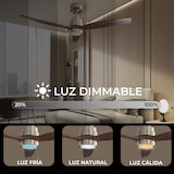 thumbnail of Yoevu Helix nogal - Ventilador de techo inteligente, compatible con Alexa, Luz LED regulable, 6 velocidades silenciosas, control por App, mando y voz