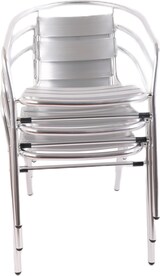 thumbnail of METRO Professional Silla apilable con reposabrazos Gastro Narni, aluminio, 67 x 56 x 74 cm, plata