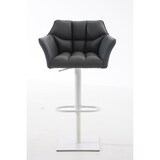 thumbnail of Banco de bar Damaso com revestimento em imitação de pele cinza/branco