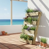 thumbnail of HORTALIA Jardinera vertical Stand Line Floor KD 4B en madera tratada para exterior
