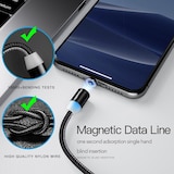 thumbnail of CaseMe 1m Magnet Ladekabel Magnetisch für iPhone Samsung Huawei Sony LG HTC Apple Lightning  Schwarz 1 meter