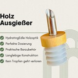 thumbnail of Ausgießer für Flaschen aus Edelstahl in Holz- 3er Set