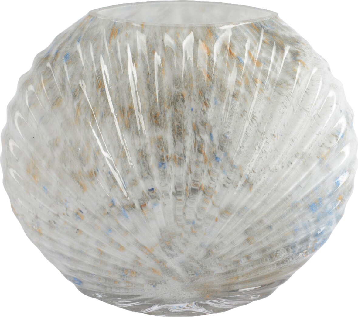 Vase 20x16cm Glas Blumenvase Glasvase Tischvase Blumen Dekovasen Tischvasen Gastronomie Tischdeko Hochzeitsdeko Vasen Weiß Beige Blau