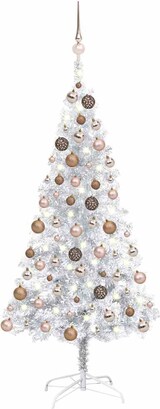 thumbnail of vidaXL Künstlicher Weihnachtsbaum Beleuchtung & Kugeln Silber 120 cm