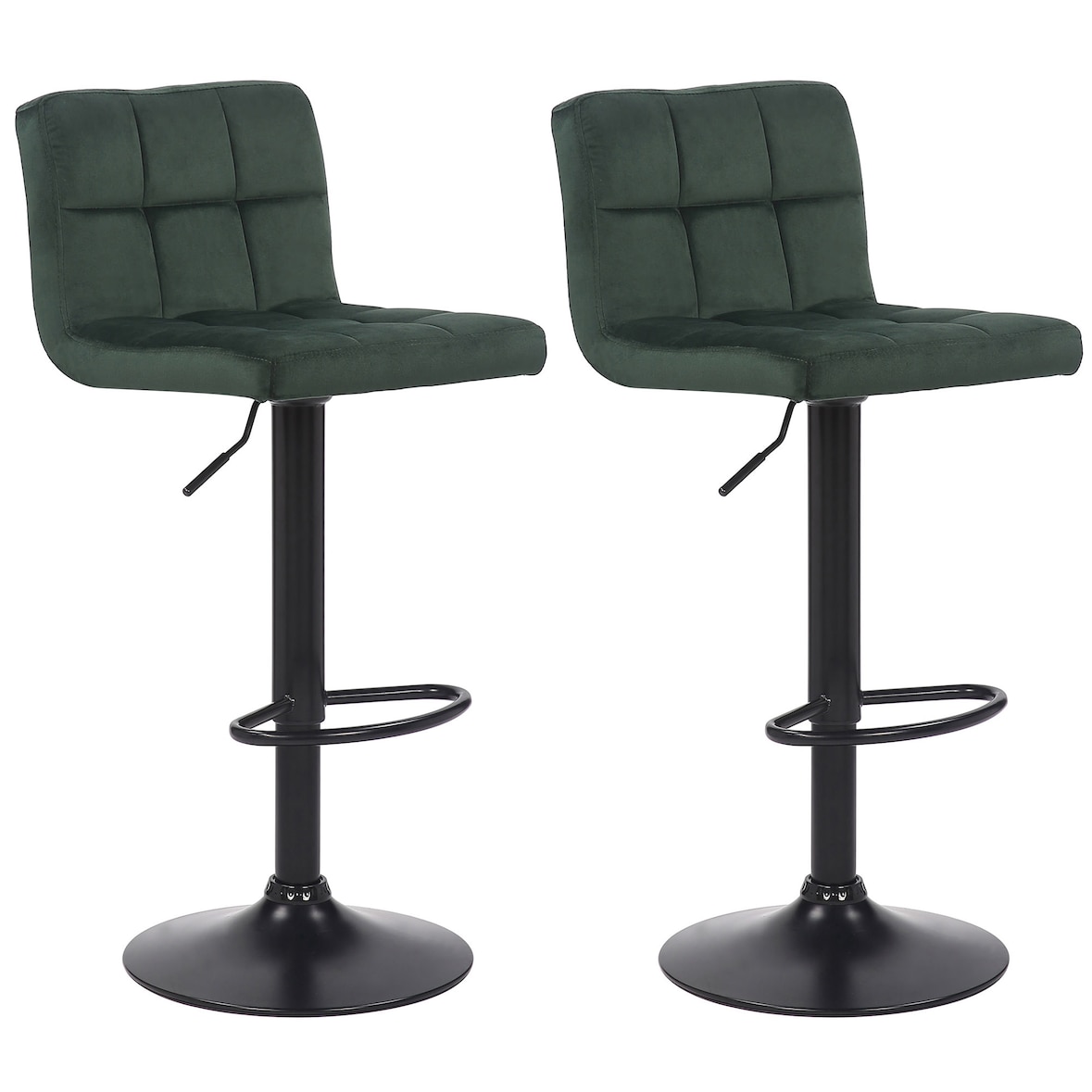 Set di 3 sgabelli da bar moderni in velluto nero imbottito con schienale e gambe in metallo dorato, ideali per casa, bar, cucina, isola colazione, 65 cm