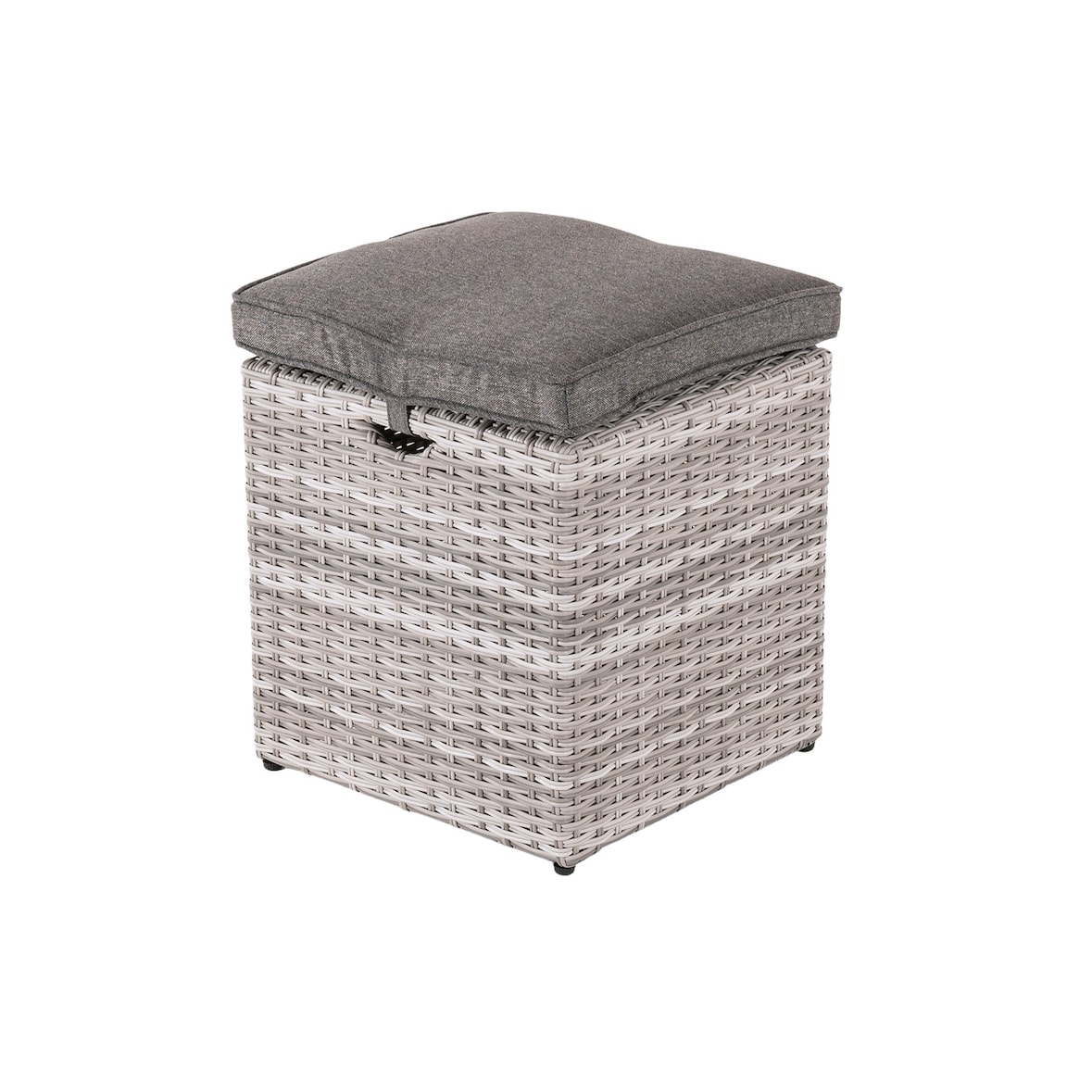 Saco de feijão de jardim de rattan sintético cor cinza com Almofada removível - Tamanho: 40x40x49 cm