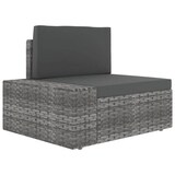 thumbnail of 11-tlg. Garten-Lounge-Set mit Kissen Grau Poly Rattan