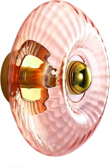 Wandlampe aus Glas GRACE – Rosa und Gold