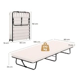 thumbnail of COSTWAY Cama plegable para invitados de 190 x 80 cm con colchón, cama individual plegable, cama metálica resistente hasta 170 kg.