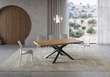 thumbnail of Ausziehbarer Tisch 90x180/280 cm Versalux entrindete Eiche mit anthrazitfarbenen Beinen