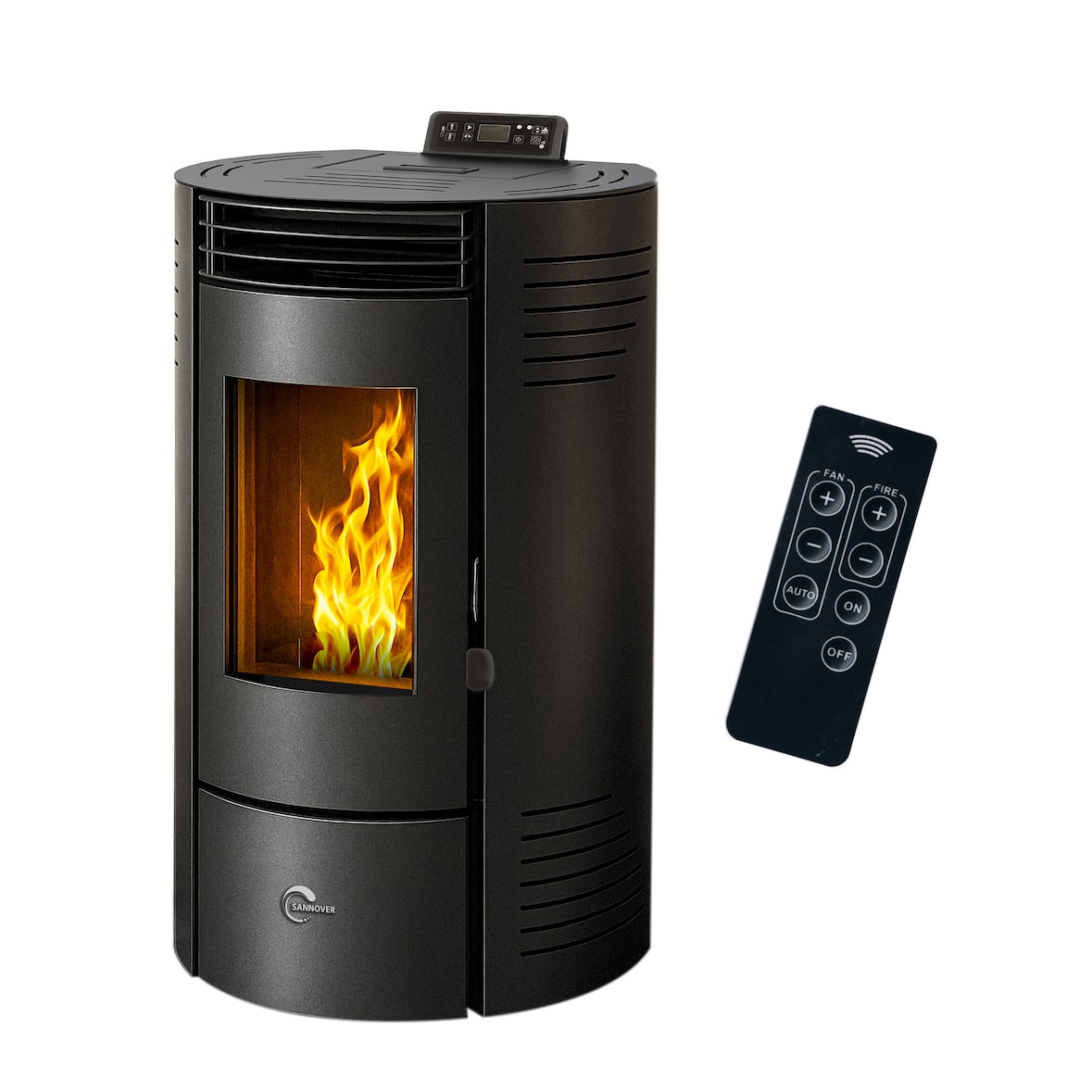 Poêle à granulés étanche Azora 11,6 kW Noir Sannover