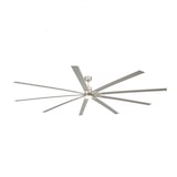 thumbnail of Ventilateur de plafond extra long Manhattan en acier nickel inox avec lumière LED, 6 vitesses, télécommande, fonction inverse, jusqu’à 39 m², FARO