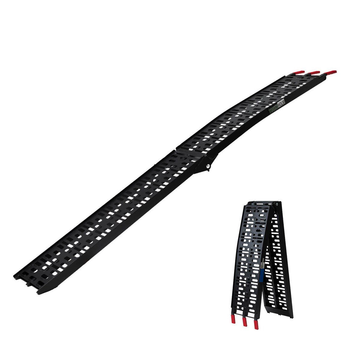 TRUTZHOLM 1 x Auffahrrampe klappbar 228 cm Traglast 340 kg Alu schwarz gelocht Motorradrampe Verladerampe