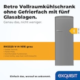 thumbnail of Exquisit Retro-Kühlschrank, ohne Gefrierfach, 229 Liter, groß, 5 Ablagen, RKS325-V-H-161E grau