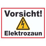 thumbnail of Vorsicht Elektrozaun Weidezaun Schild A1 Rückseite selbstklebend