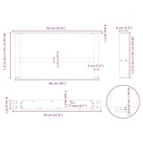 thumbnail of vidaXL Couchtischbeine Weiß 2 Stk. 70x(30-31) cm Stahl