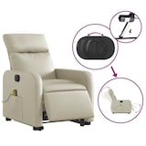 thumbnail of vidaXL Massagesessel mit Aufstehhilfe Elektrisch Creme Kunstleder