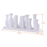 thumbnail of Jinfa Deko Blumenvasen Set aus 10 Vasen in weiß auf einem Tablett