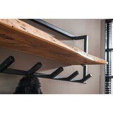 thumbnail of KAWOLA Garderobe NEREA Akazie Metall Hutablage mit Baumkante 6 Haken schwarz