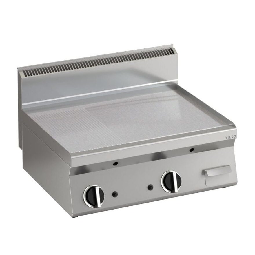 KBS Gasgrillplatte 1/3 Gerillt Verchromte 796X555mm 2 Heizzonen Tischgerät