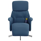 thumbnail of vidaXL Massagesessel mit Fußteil Blau Stoff