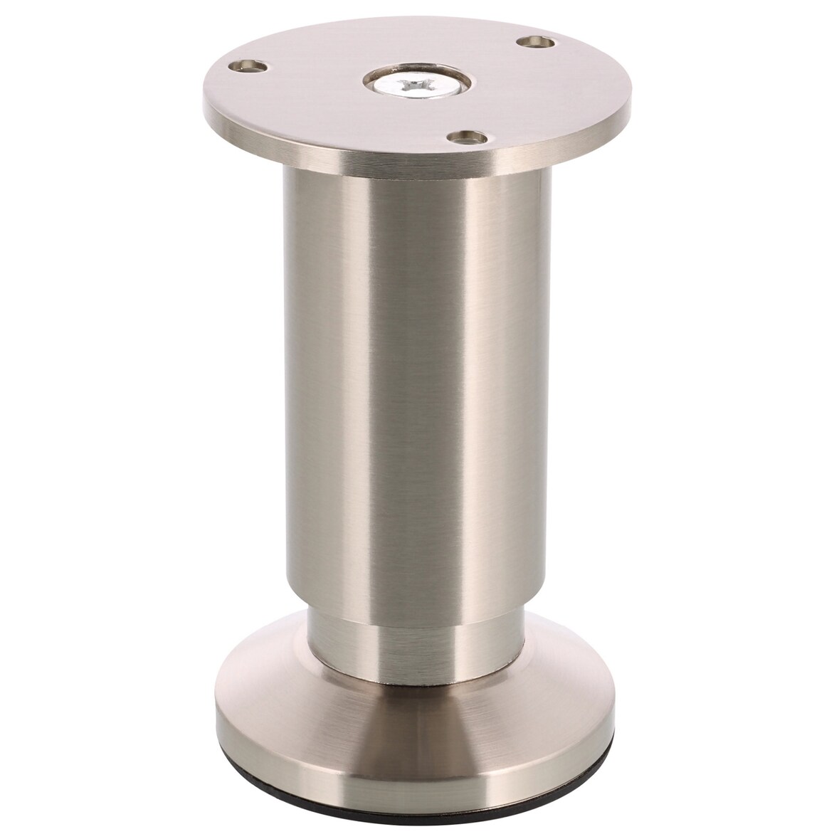 WAGNER Möbelfuß/Verstellfuß DESIGN - Ø 40/60 x 100-115 mm, Edelstahl-Optik, inkl. Anschraubplatte Ø 60 mm - 12037001