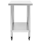 thumbnail of DELUKE® Edelstahl Arbeitstisch mit Rollen BEWO 100x45x85cm, Edelstahl Gastro-Tischwagen Arbeitsfläche Gastro-Küchentisch Servierwagen mobil