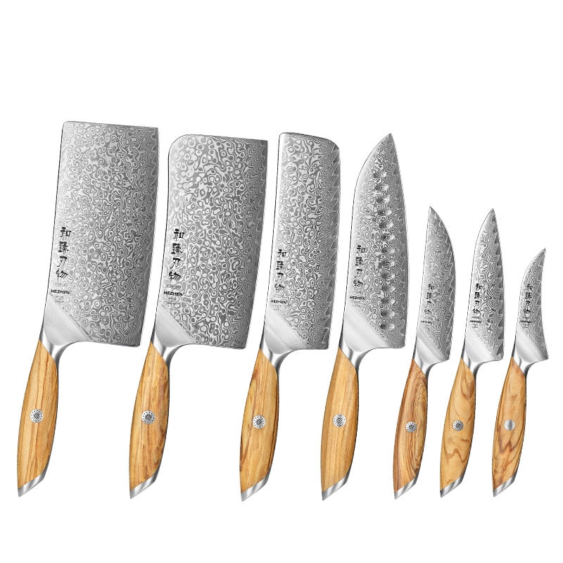 Hezhen - Damascus Messenset 7-delig - X01 Flagship series