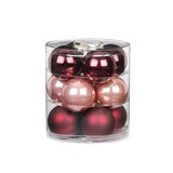 thumbnail of 12 Weihnachtskugeln 8cm Glas Christbaumkugeln Weihnachtsbaumkugeln weinrot rosa