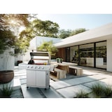 thumbnail of Tarrington House Barbecue a gas con 4 bruciatori principali + 1 laterale Glenwood, area cottura 41 × 71 cm, tavolino, con ruote, Edelstahl, grigio