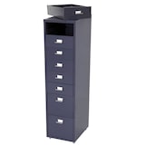 thumbnail of Rollcontainer Boston T851, Schubladenschrank Stahlschrank, 110x28x41cm 8 Schubladen ~ dunkelgrau