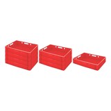 thumbnail of PROREGAL 8x Eurobehälter Fleischerkasten E1 | HxBxT 12,5x40x60cm | 25 Liter | Rot | Fleischerkiste, Fleischkiste, Metzgerkiste