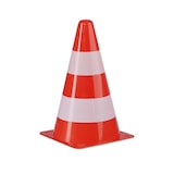 thumbnail of Relaxdays Warnkegel 10er Set, stapelbar, Verkehrshütchen, Schnürbeutel, Markierungshütchen, Pylonen, 22 cm, orange/weiß