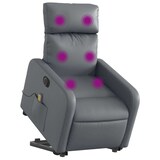 thumbnail of vidaXL Massagesessel mit Aufstehhilfe Elektrisch Grau Kunstleder