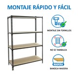 thumbnail of Maderclick schraubenloses Metallregal 4 Böden. Farbe anthrazit/holz 1500x1200x400 mm