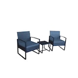 thumbnail of Möbilia Sitzgruppe 5-tlg Polyrattan | 2 Stühle inkl. Kissen B60 x T62 x H80 cm | Tisch B40 x T40 x H37 cm | anthrazit-grau | 10020001 | Serie GARTEN