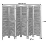 thumbnail of Paravent HWC-G30, Trennwand Sichtschutz Raumteiler, Shabby-Look 170x240cm ~ anthrazit