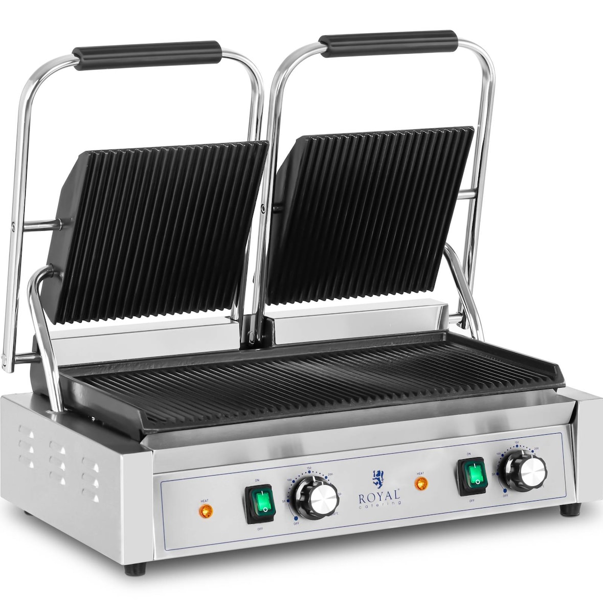 Royal Catering Parrilla de contacto doble - 3.600 W - ondulada