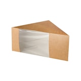 thumbnail of 10 X 50 Sandwichboxen, Pappe mit Sichtfenster aus PLA 12,3 cm x 12,3 cm x 8,2 cm braun