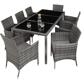 thumbnail of tectake Conjunto de ratán 8+1 ALMANSA  gris jaspeado/gris - 404328