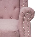 thumbnail of Poltrona stile vittoriano Chesterfield tessuto ~ rosa senza poggiapiedi