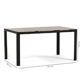 thumbnail of Set pranzo da interno ed esterno tavolo in alluminio, 4 sedie in polipropilene, impilabili, per cucina, giardino MILO+DAFNE-Tortora/Nero/Pietra