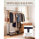 thumbnail of Perchero metalico, Burro de Ropa Ajustable con 4 Ruedas 135x 80-120 x35cm COSHANO
