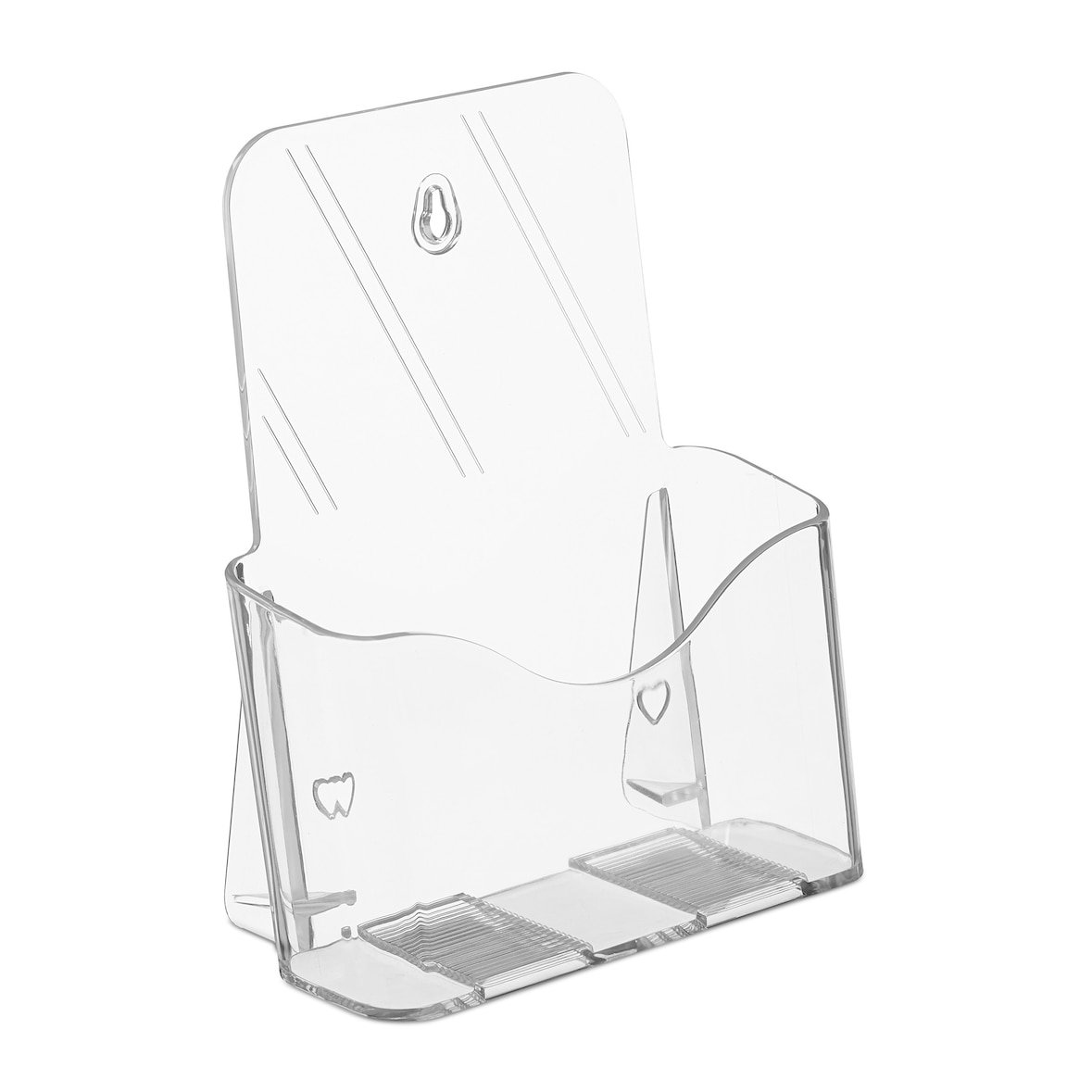 Relaxdays Flyer Aufsteller, Flyerständer DIN A5, Acryl, 1 Fach, zum Stellen & Hängen, Wandprospekthalter, transparent