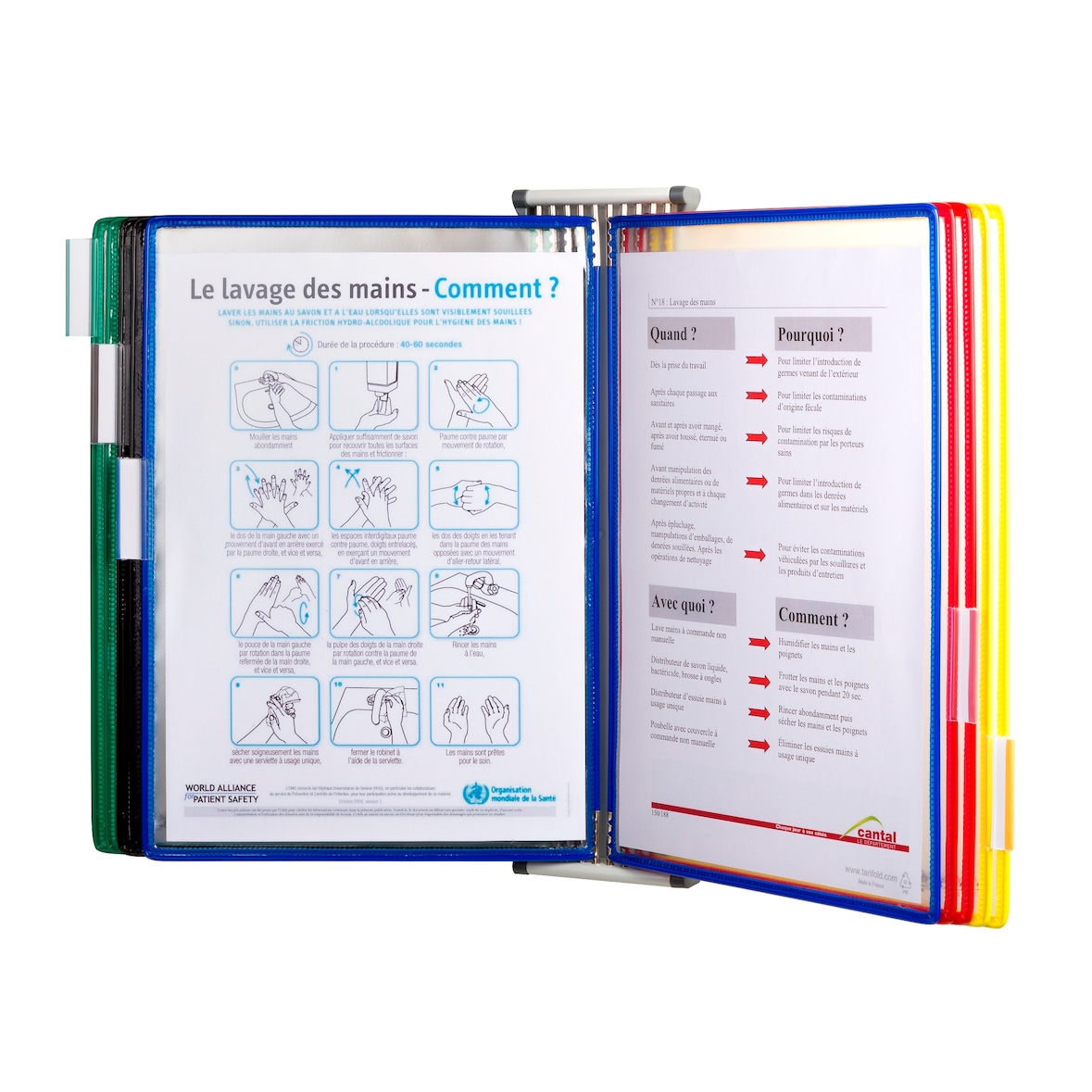 TARIFOLD Kit Mural Metal A4 10 Poches Coloris Assortis