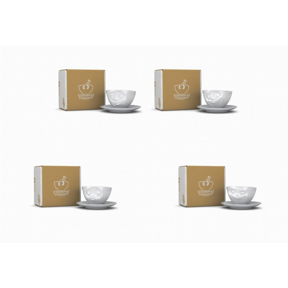 Tassen-Set 4-tlg. - jeweils 200 ml - FIFTYEIGHT Kaffeetasse - Dekor Weiß - 1 Set