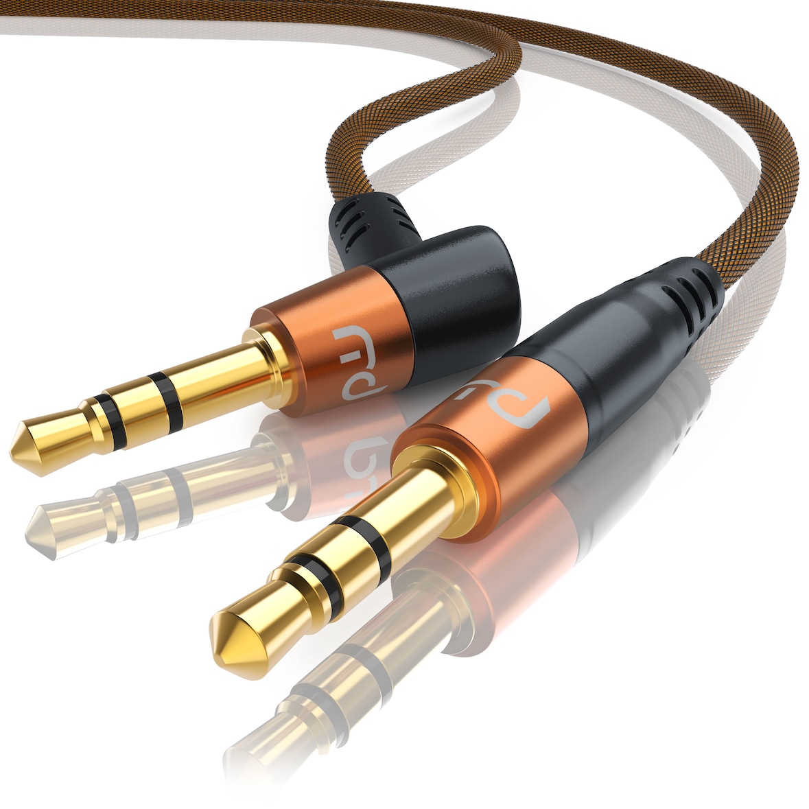 Primewire AUX Audio-Kabel, 3,5-mm-Klinke, gewinkeltes HiFi Stereo Klinkenkabel / Verbindungskabel - 2m